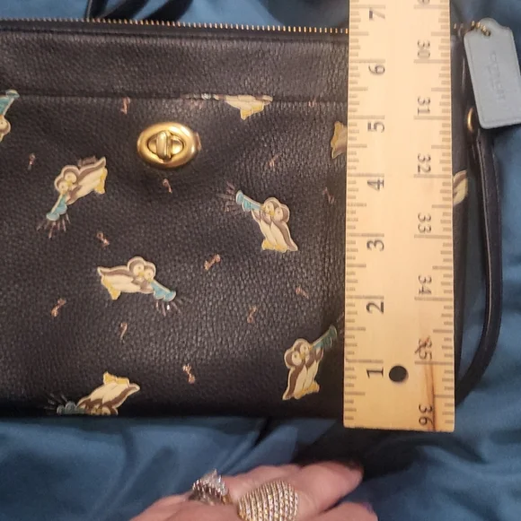 Coach Polly Leather Crossbody Black Original Owls Print NWOT Turnlock - Picture 7 of 11